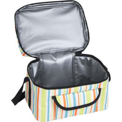 Wholesale collapsible cooler aluminum handle storage folding shopping lunch cooler bag insulated picnic basket